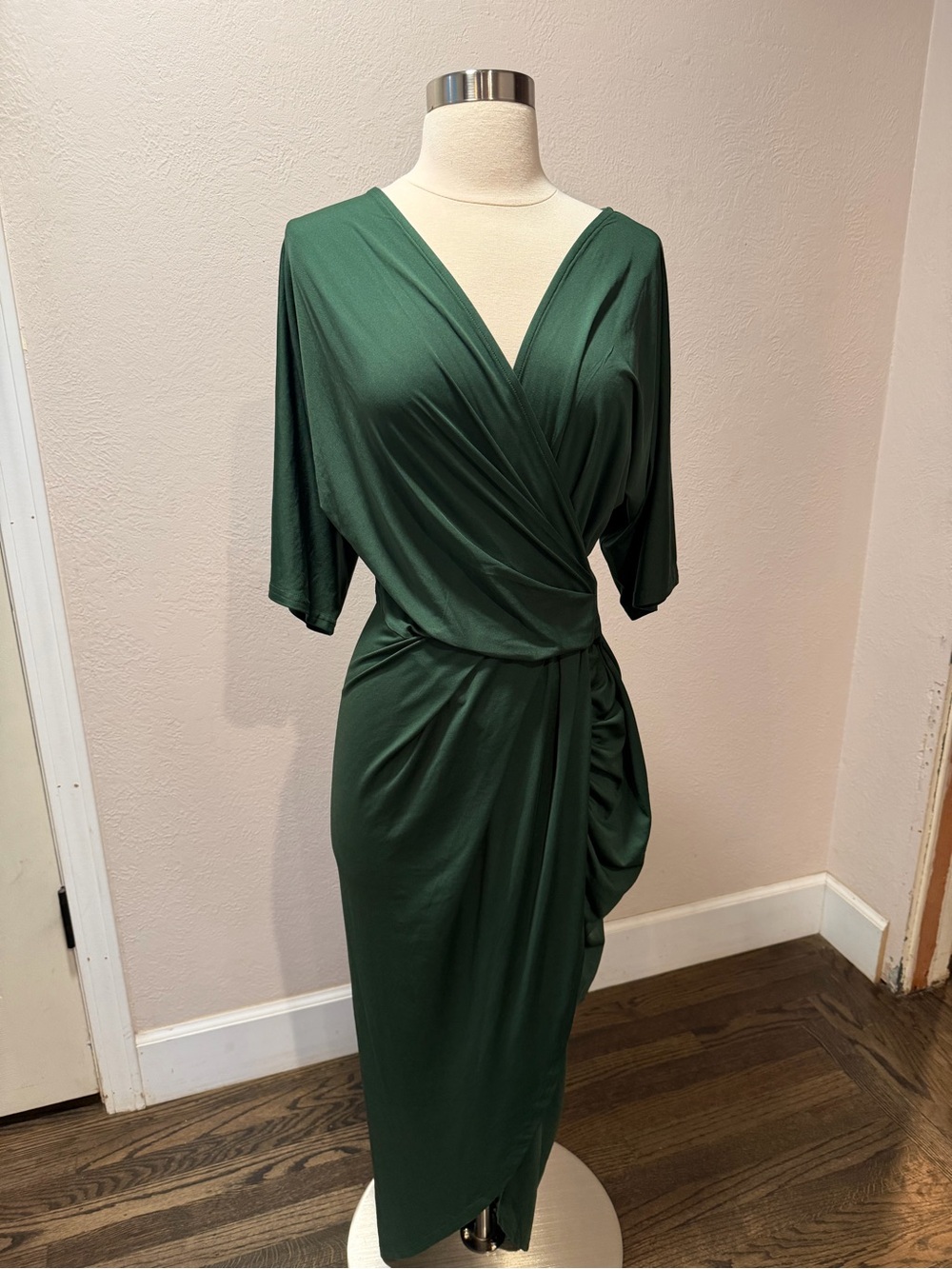 Baltic Born Solana Ruched Hunter Green Dress - Picture 3 of 5